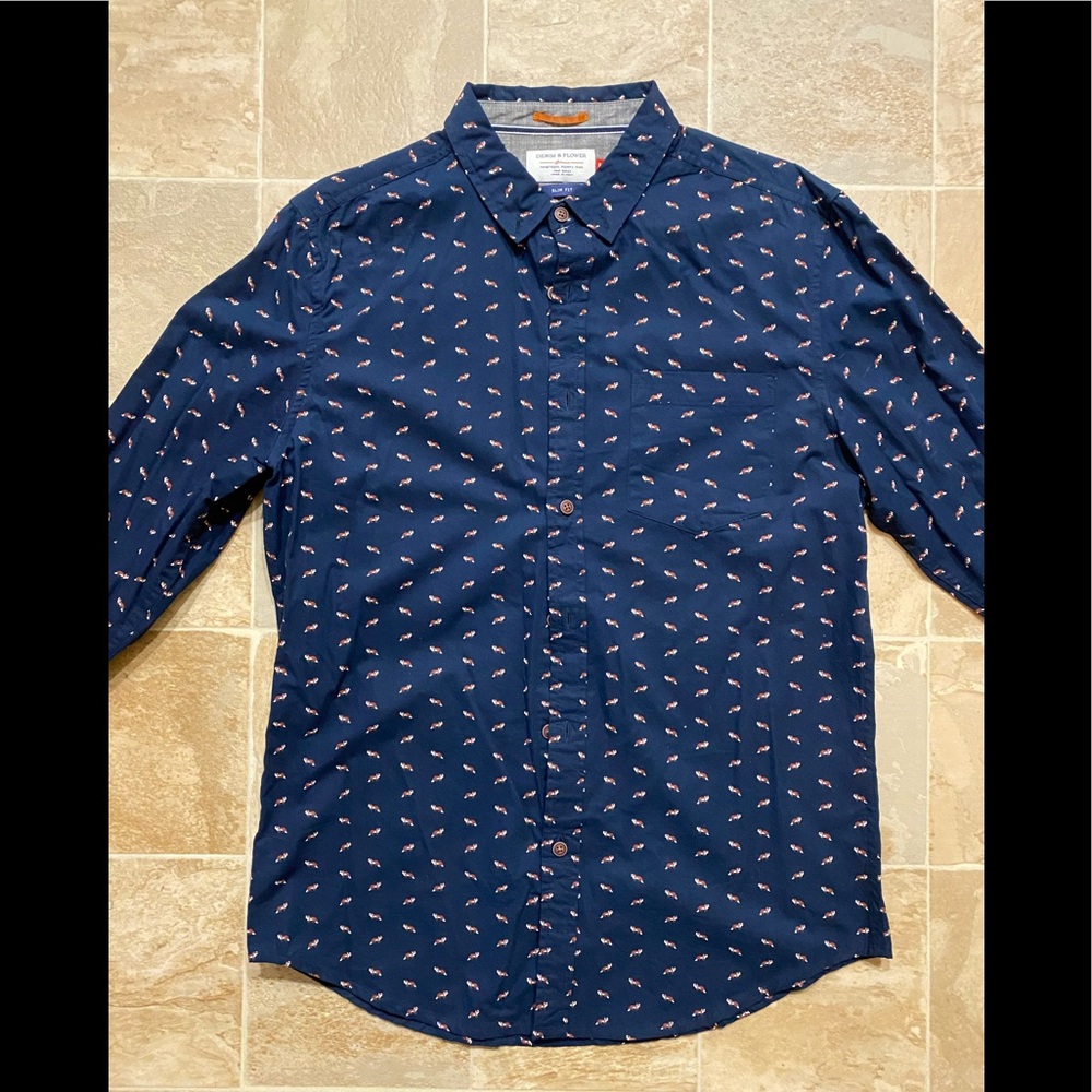 Denim flower dress shirt